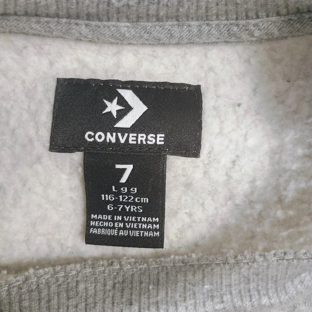 Converse Sweatshirt‎ Kids 7 Gray Fleece Pullover All Star Gator Graphic Top